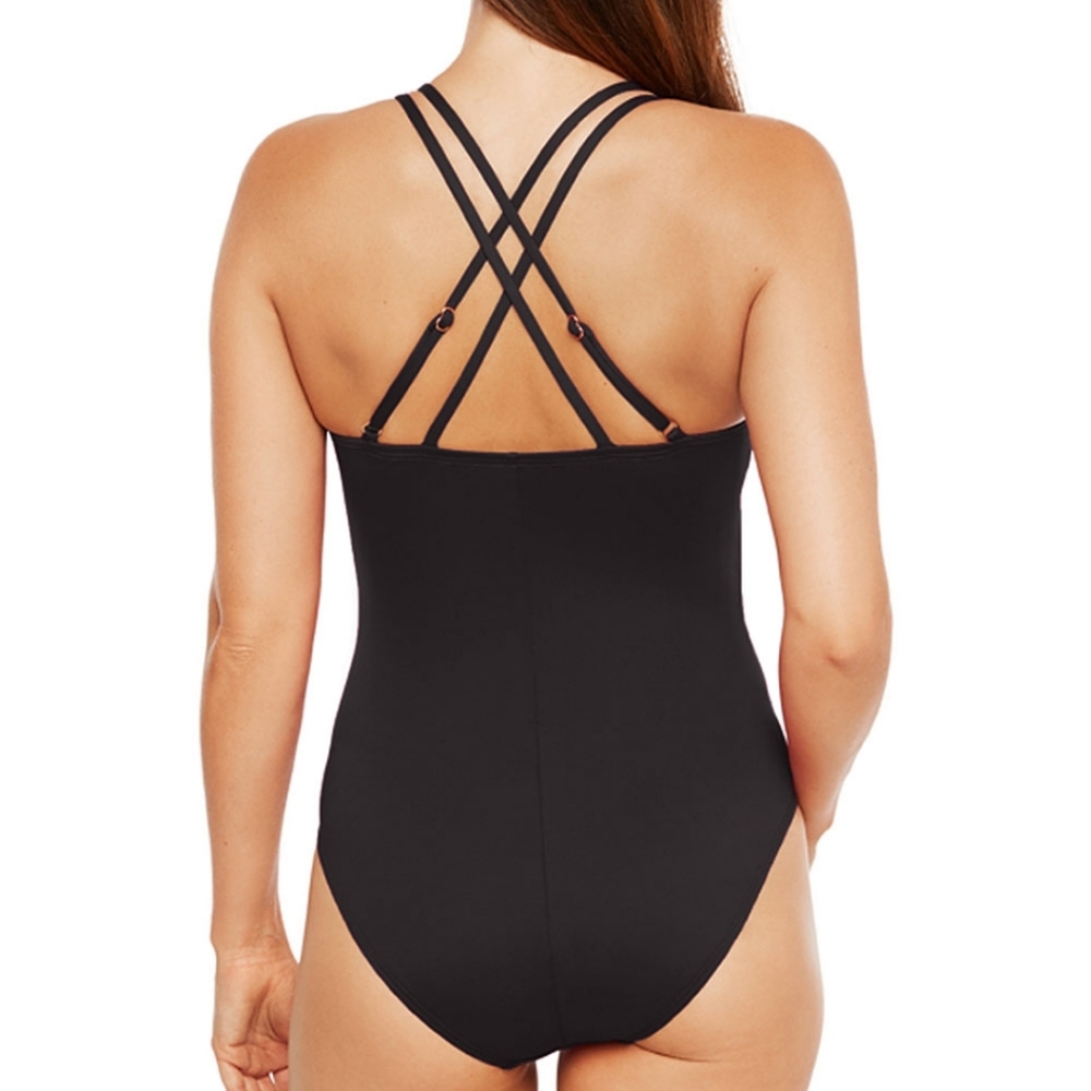 LA BLANCA Island Goddess Surplice Mio One-Piece Swimsuit - Picture 2 of 7
